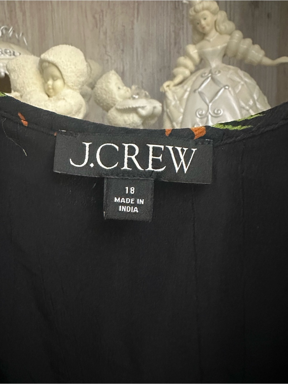 J. Crew Black Maxi Slip Dress with Orange & Green Floral Motif - Picture 3 of 5